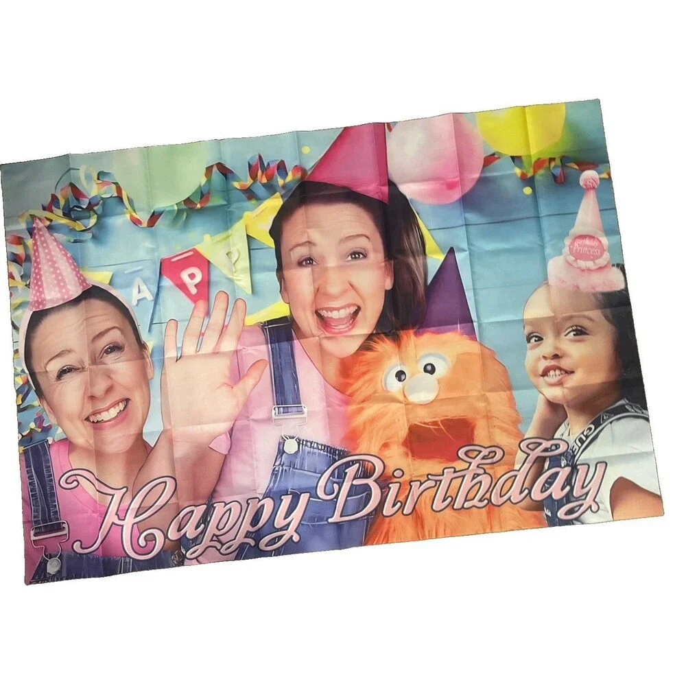 Miss Rachel Happy Birthday Party Backdrop Banner 5x3ft Polyester NWOT